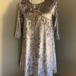 Adorable Crushed Velvet Champagne Dress, Size S